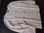 Sweter rozpinany, pudrowy róż, złoty print - ptaszki ,,M&Co" roz. 40