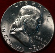 50 centów - SREBRO - Franklin Half Dollar 1961 - menniczy  