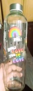 litrowa butelka na napoje z wzorem LGBT tęcza, love 