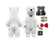 DMUCHANY BIAŁY MIŚ KOSTIUM 2,6M XXL NA IMPREZY – STAN NOWY, sprz. prywatna