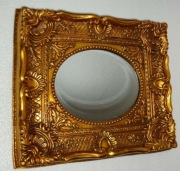 BAROKOWE LUSTRO W RAMIE ALABASTROWO - DREWNIANEJ