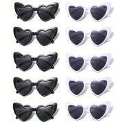 Okulary w kształcie serca – czarne lub białe | Wesele, festiwal, impreza