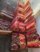 Komplet krzeseł vintage + fotele | lite drewno | sprężyny