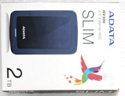 Gwarancja. JAK NOWY. Dysk przenośny zewnętrzny 2TB USB 3.0 ADATA pudełko