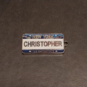 Amerykański brelok imienny do kluczy CHRISTOPHER, metalowy oryginał NYC USA