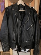 Kurtka skórzana RAMONESKA L naszywka CRASS PUNK zamki YKK