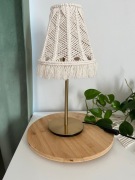 Abażur lampki nocnej/stołowej makrama boho E27
