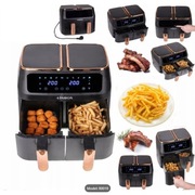 FRYTKOWNICA BEZTŁUSZCZOWA AIR FRYER 2x 4L 2800W NA DWA KOSZE 8L CZARNA
