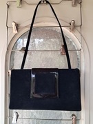 torebka damska czarna zamszowa 