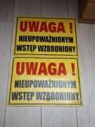Znak na budowę UWAGA