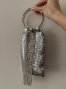 Srebrna torebka mała kopertówka metaliczna