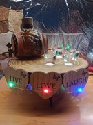 Rustykalny Zestaw do Serwowania Shotów z Antyczną Beczółką RęcznieWykonany 