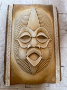 Płaskorzeźba gipsowa maska afrykańska 3 szt komplet