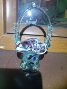 Szklany koszyk PRL 20 cm