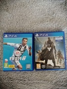 Dwie gry na ps4 Fifa 19, destiny