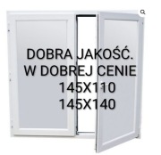 Okno PCV 145x140 2-Szybowe UR+R Białe Nowe