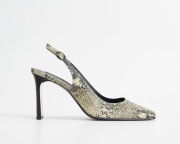 MANGO sandałki czółenka NOWE skóra węża słupek 40