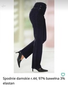 Spodnie damskie  r.44, 97% bawełna  3% elastan