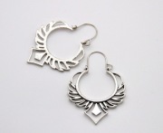 Kolczyki orientalne stare srebro filigran ornament