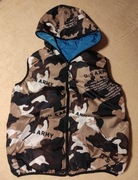 Bezrękawnik dwustronny z kapturem r. 164 stan idealny