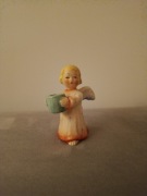 Goebel kolorowy, porcelanowy vintage Aniołek - świecznik 