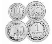 10, 20, 50gr i 1zł Stan 1 z 2019r STAL POWLEKANA 