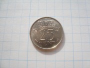 Holandia moneta 25 centów 1951 nikiel stan