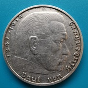 2 marki 1939 A  Niemcy III Rzesza Hindenburg Ładna Srebro