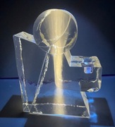 swiecznik szklany 818g wiesenthal glashute aniol, lata 60 anioł na długopis