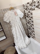 Biała haftowana sukienka H&M Simone Rocha 34