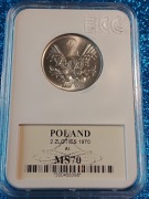 2 ZŁ JAGODY 1970 GCN MS70 MAX NOTA 