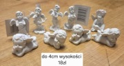 Aniołki figurki dekoracyjne małe białe ozdoba komunijna chrzest dekoracja