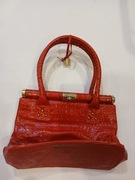 Torebka czerwona skóra węża orsay