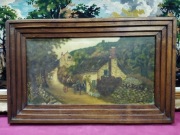 Obraz olejny na sklejce w dębowej ramie 69x44cm