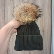 Czapka jenot naturalny zielona khaki