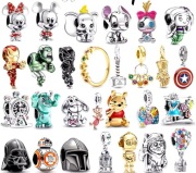 Charms Disney, Marvel, srebrny, różne wzory, do bransoletki modułowej 