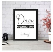 Obraz z napisami, plakat w ramie A3