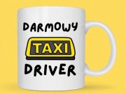 Smieszny prezent dla kierowcy kubek DARMOWY TAXI DRIVER 