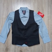 Koszula niebieska 116 122 kamizelka 5.10.15