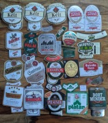 etykiety stare od piwa Kelt, Stella Artois, Platan i inne  - zestaw 20 szt.
