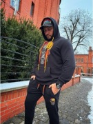 Just Unique. Nowa męska czarna bluza z kolorową czaszką i logo, Martin,XXXL