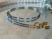 Naszyjnik toggle Angelit z Akwamarynem i Lapis lazuli „Angelique”