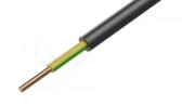 Przewód; NYY; 1x6mm2; okrągły; drut; Cu; PVC; czarny; 600V,1kV 1metr