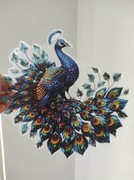 Nowy witraż witrażyk dekoracja okienna paw