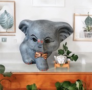 Słoń słonik ceramiczny szary grubasek ręcznie malowany figurka dekoracja