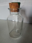 Mała szklana butelka z korkiem wys 13cm
