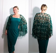 turkus niebieska sukienka bal studniówka wesele karnawał cekiny motyl