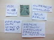 znaczki Mi 160 Wz.1 GWARANCJA-Sygnowany INFLA Niemcy 1921r. CYFRY Rzesza
