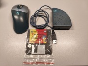 Stara kulkowa myszka radiowa A4tech z podwójną rolką z początku lat 2000