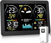 VOKSUN Stacja Pogodowa z czujnikiem zewnętrznym kolorowy wyświetlacz